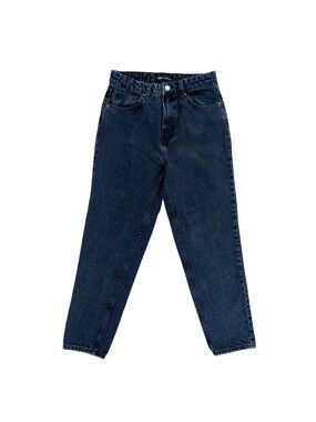 Zara Mom ankle jeans black baggy ecologically grown cotton lightly distressed W4